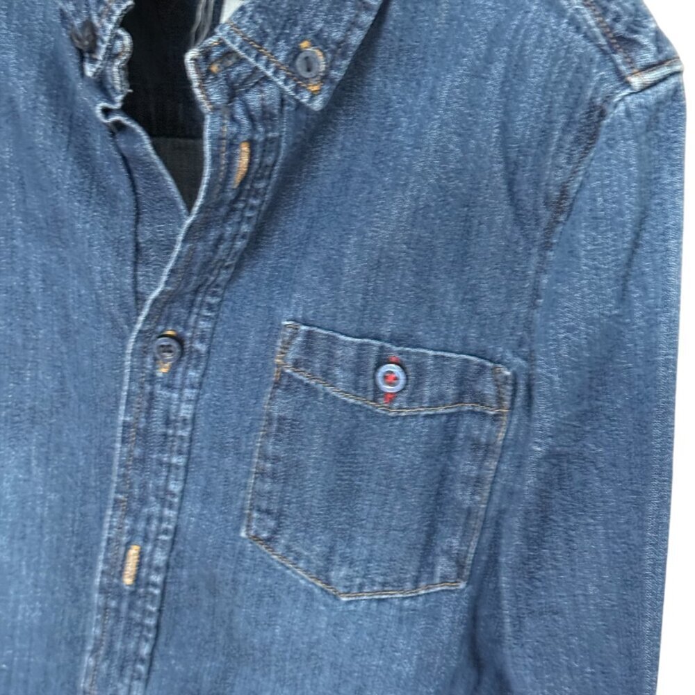 H&M GIRLS DENIM BUTTON DOWN SHIRT - Picture 4 of 6